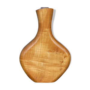 vase sculptural en bois d’érable et en verre, années 1980