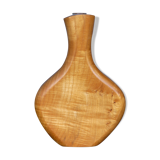 Maple Wood and Glass Sculptural Vase, 1980