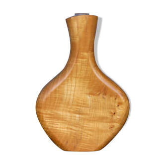Vase sculptural en bois d’érable et en verre, années 1980