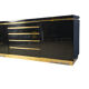 Brass and lacquer sideboard by Jean Claude Mahey, 1970s