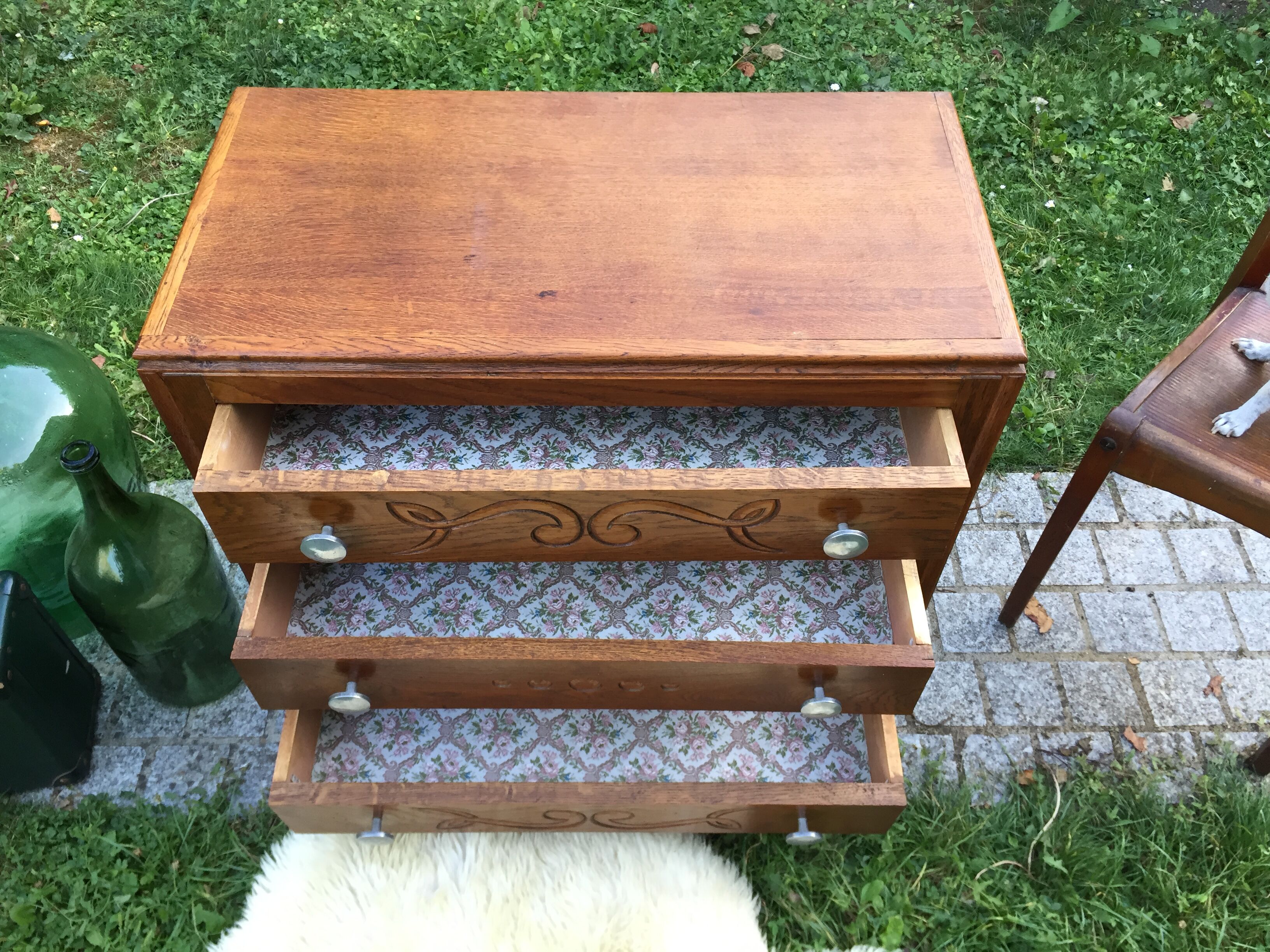Chest of drawers vintage 1940 in oak