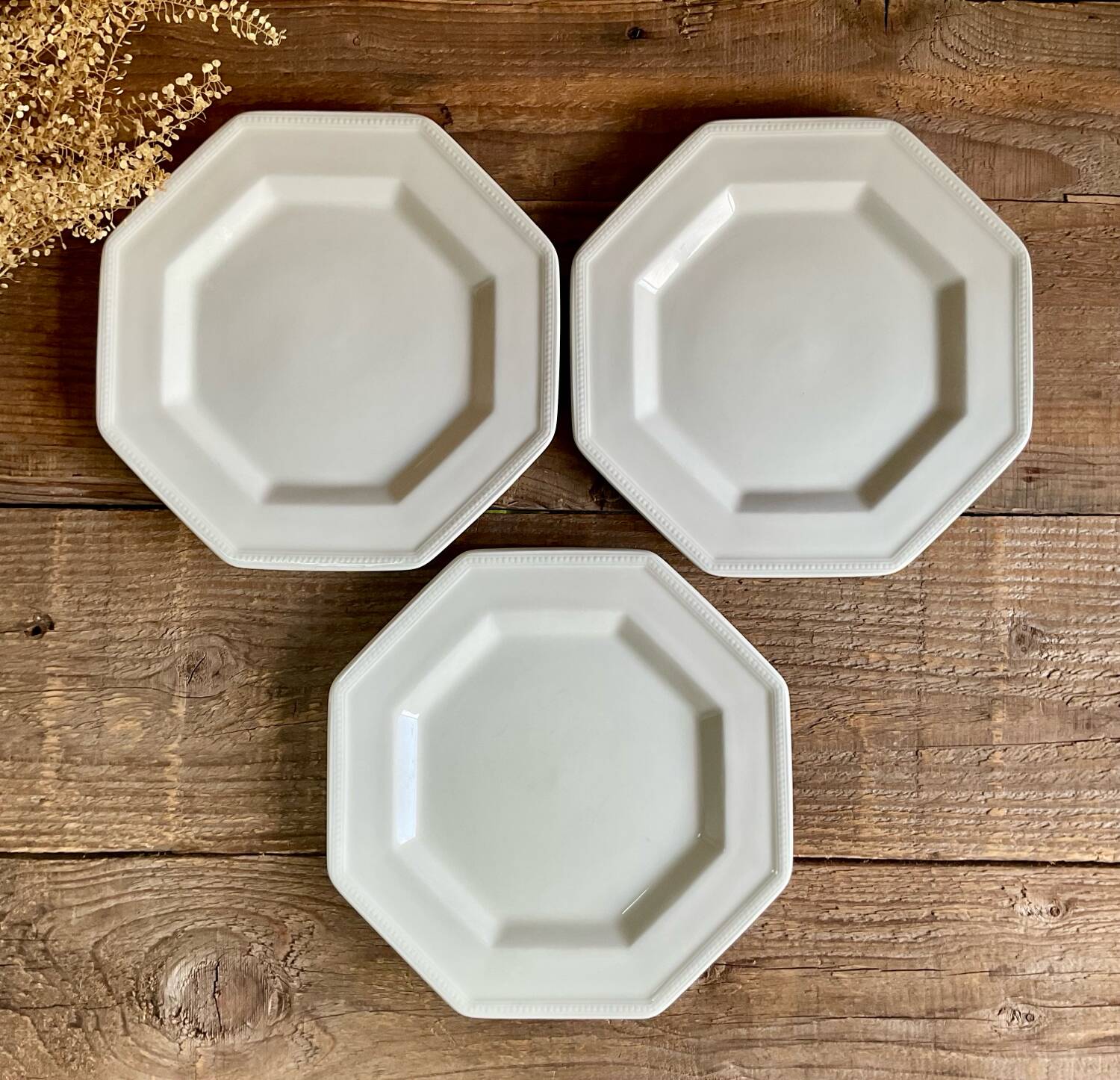 3 Johnson Brothers England Beaded Dessert Plates