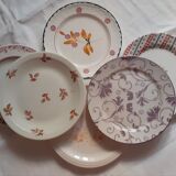 Suite of 6 retro vintage dessert plates