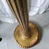 Golden wood floor lamp
