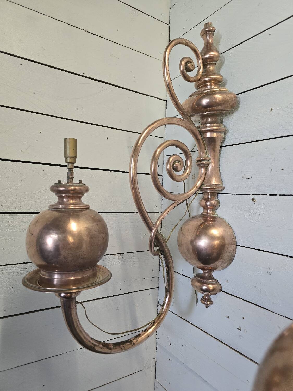 19th century copper wall lights (large models)