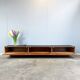 Minimalist XXL lowboard, teak and black top, 1960s