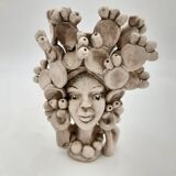 Caltagirone head vase ceramic italy