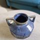 Art Deco vase in blue flamed stoneware – signed Alpho (Alphonse Mouton)