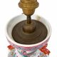 Large polychrome Chinese porcelain lamp on a wooden base – 63 cm