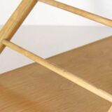 Vintage Bar Cart with Solid Wood Structure and Wheels, Italy 1980s