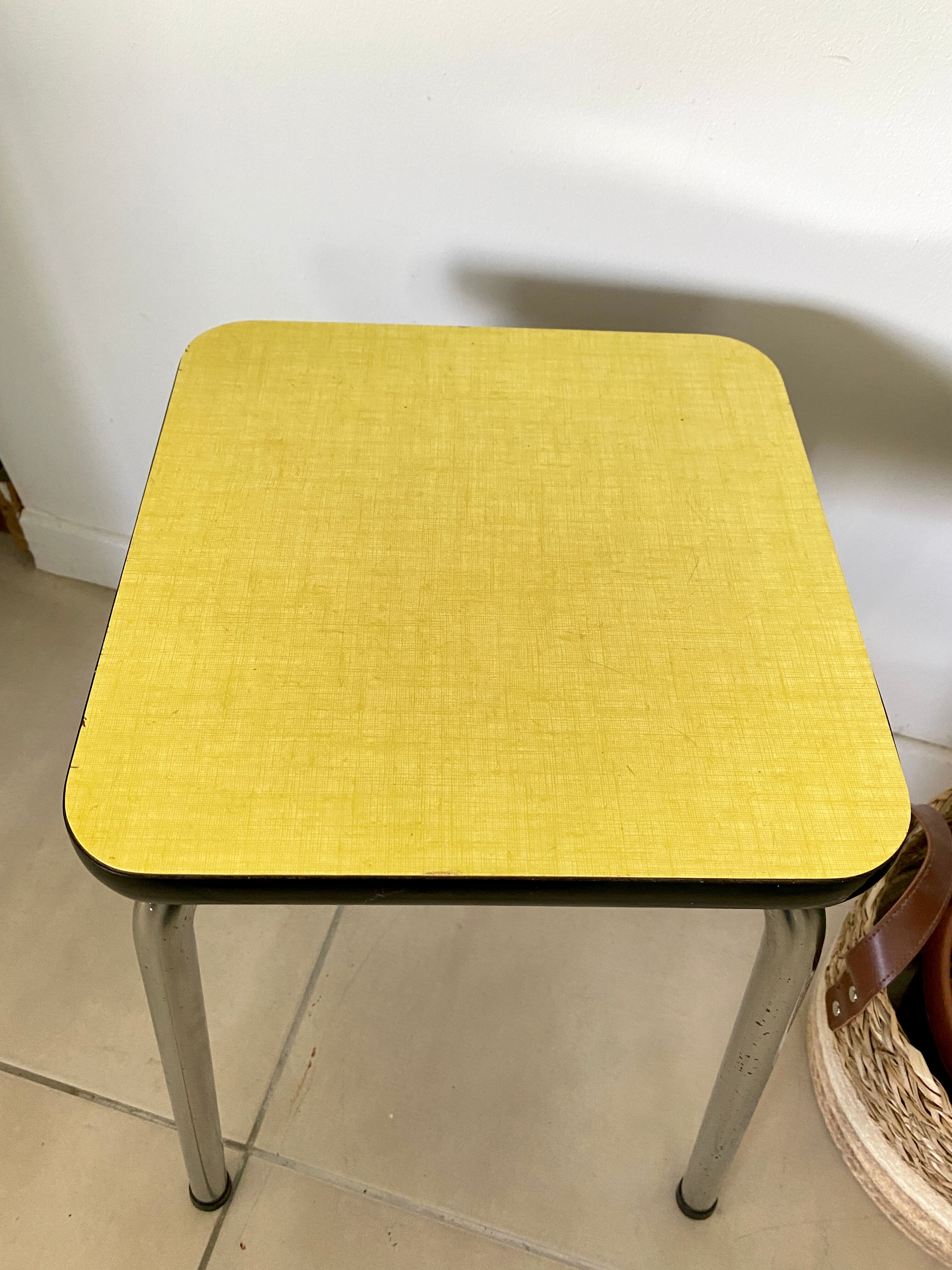 Yellow formica stool
