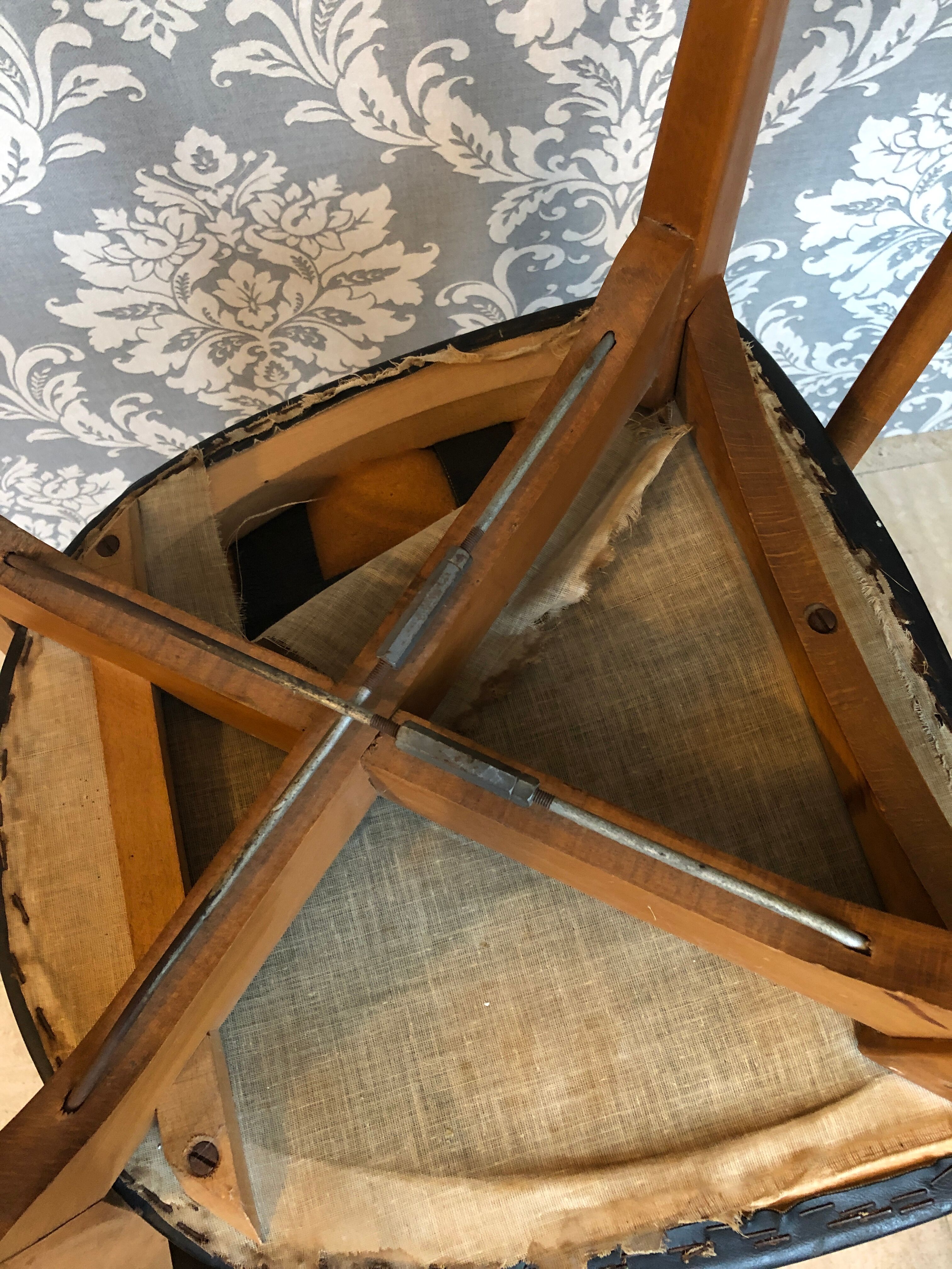 Two vintage chairs compass feet, 1950