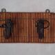 Vintage rattan and metal coat rack
