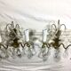 Pair of bronze sconces and crystal tassels 2 lights louis xv style