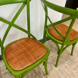 Vintage green bistro chair pairs