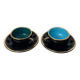 Black art deco bistro coffee cups