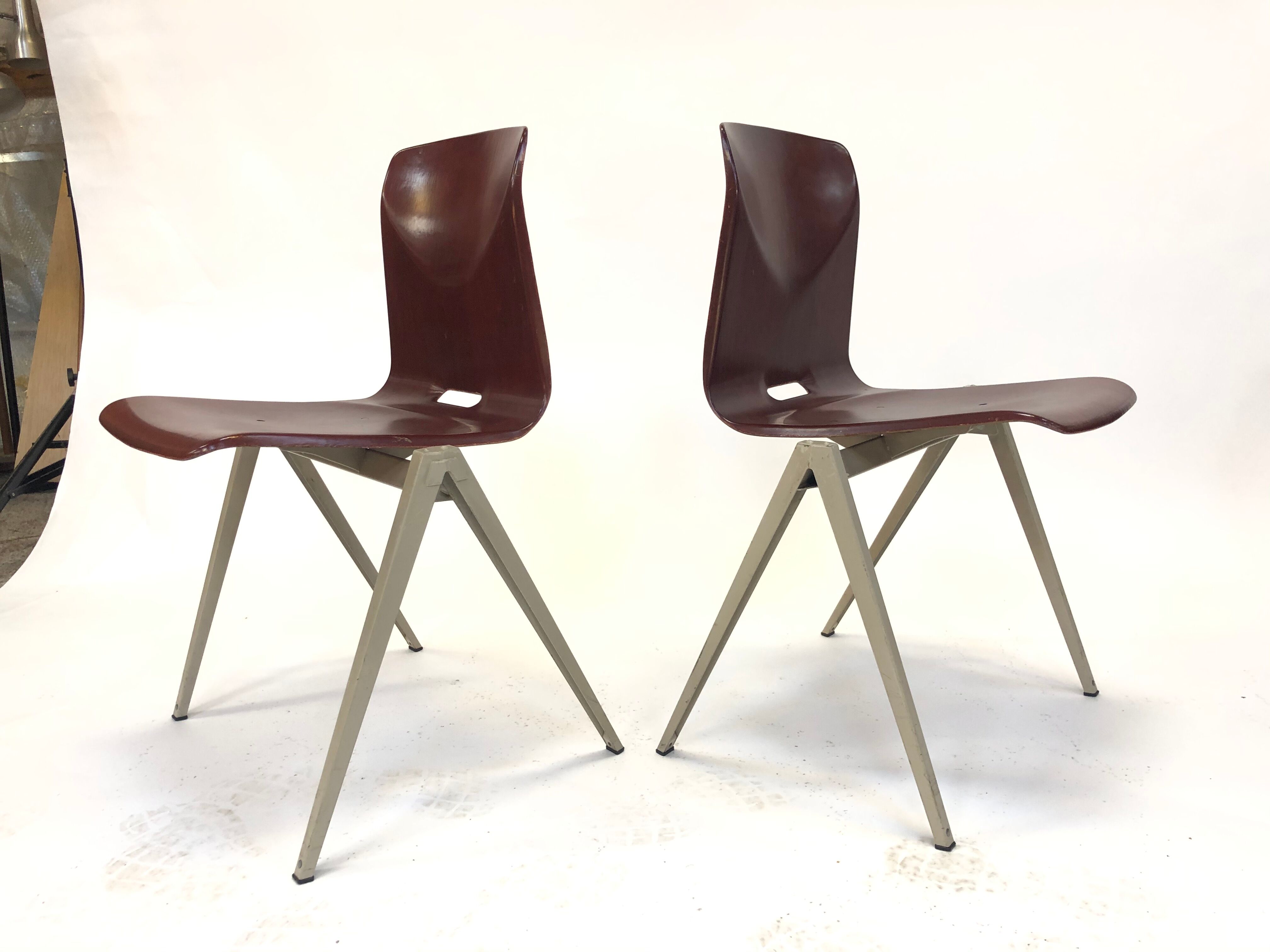 Lot of 4 vintage chairs Galvanitas S22 in the Netherlands