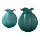 Pair of vintage vases in turquoise glass paste