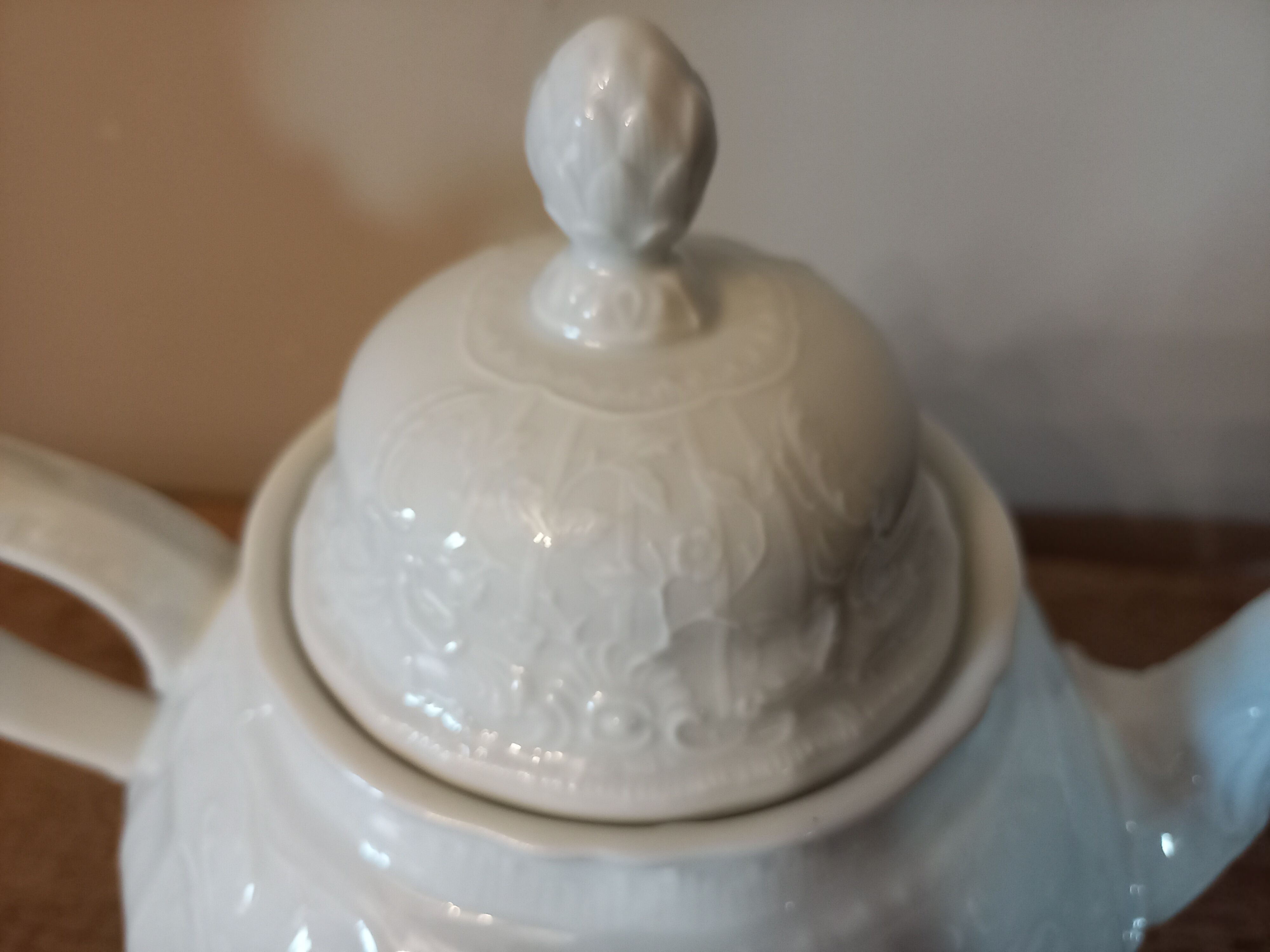 White porcelain teapot brand Rosenthal