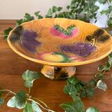 Elegant antique compote dish in barbotine from Salins-les-Bains (Jura)