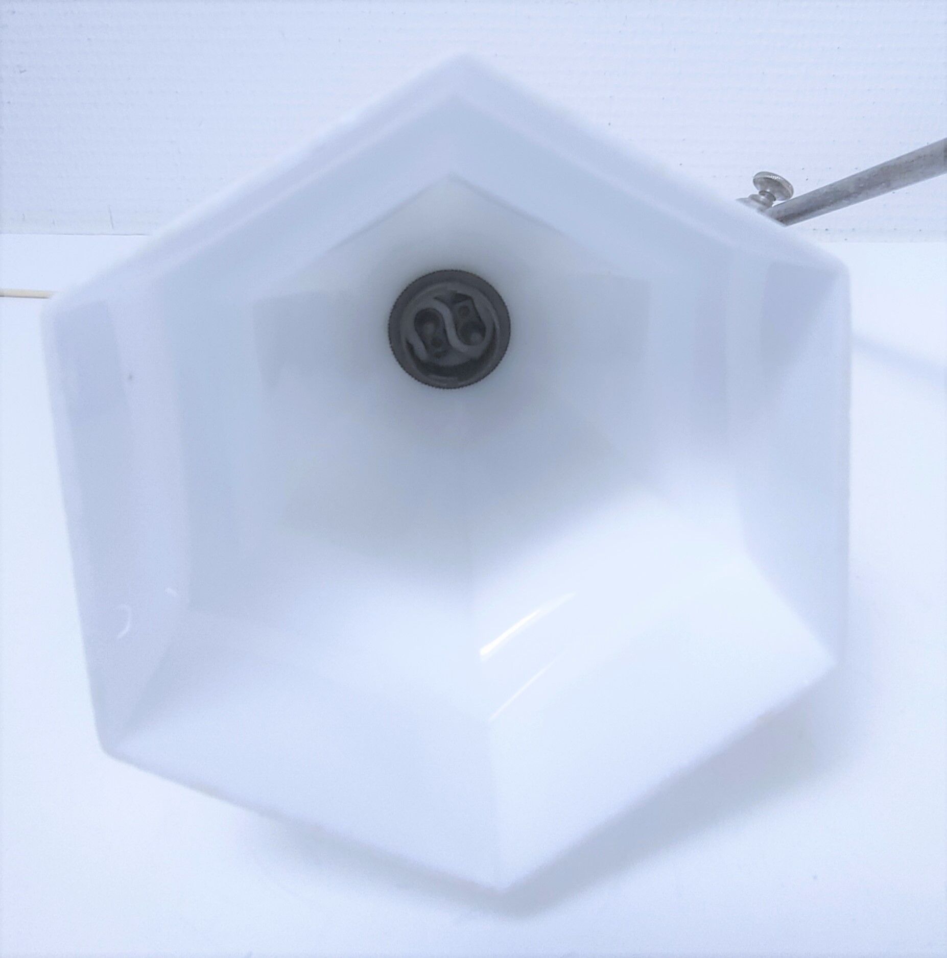 Art deco lamp silver and opaline brass