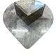 Vintage teardrop-shaped glass coffee table with stone base