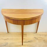 Biedermeier half-moon folding table in blond wood