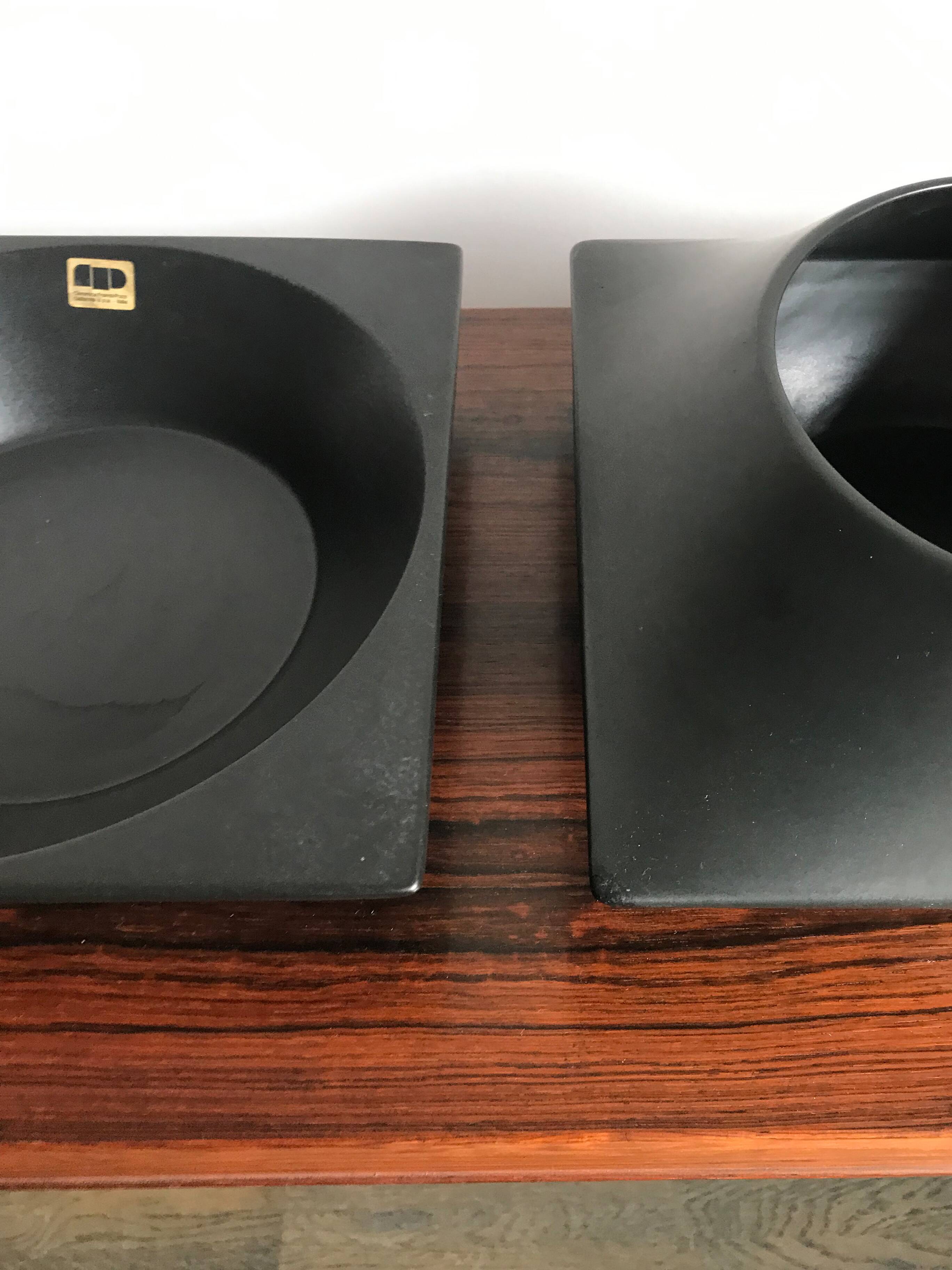 Franco Pozzi Italian black ceramic centerpiece vase 1960s