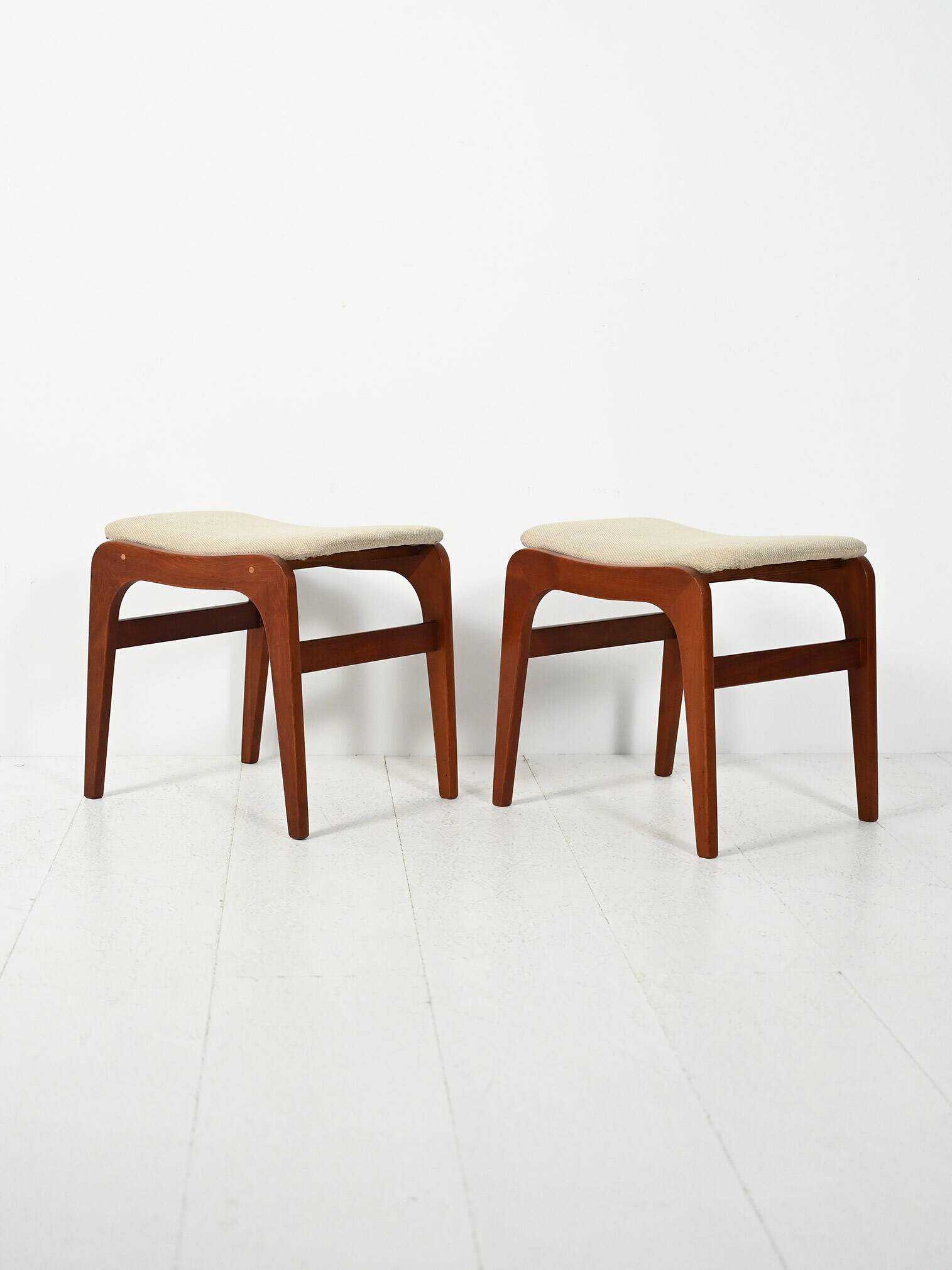 Pair of Vinatge Danish stools in teak