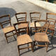 Studded bistro chairs with patterns