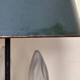 Three-light bouillotte lamp in gold metal, desk lamp.