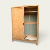 Parisian art deco wardrobe sliding doors solid raw oak