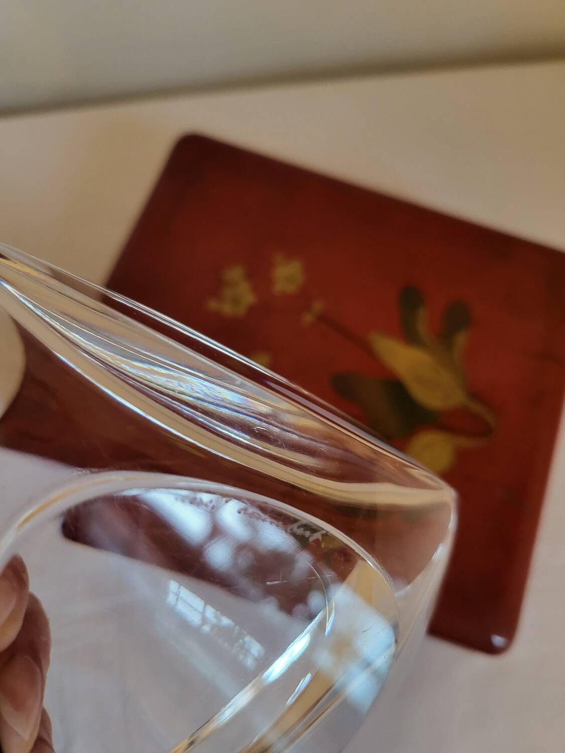 Val St Lambert Crystal Pocket Ashtray