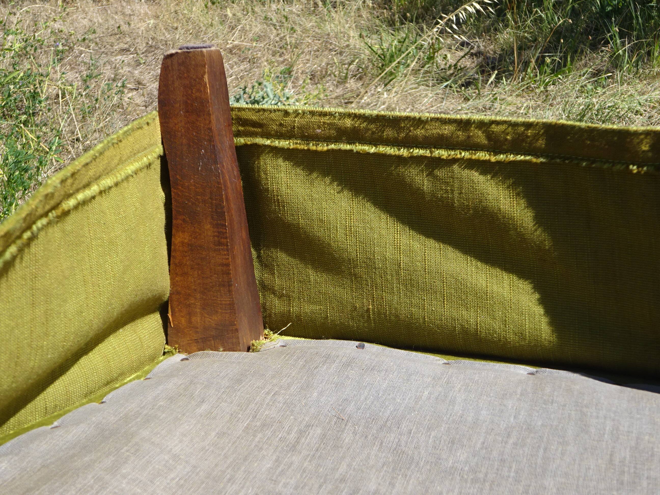 Fauteuils crapauds en velours vert, les 2