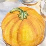 Assiette en barbotine citrouille