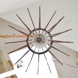 Mid-century wood pendant/drevo humpolec,czechoslovakia,1970's