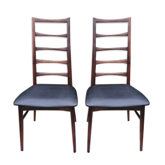 Danish chairs in rio rosewood, liz model by designer niels kofoed