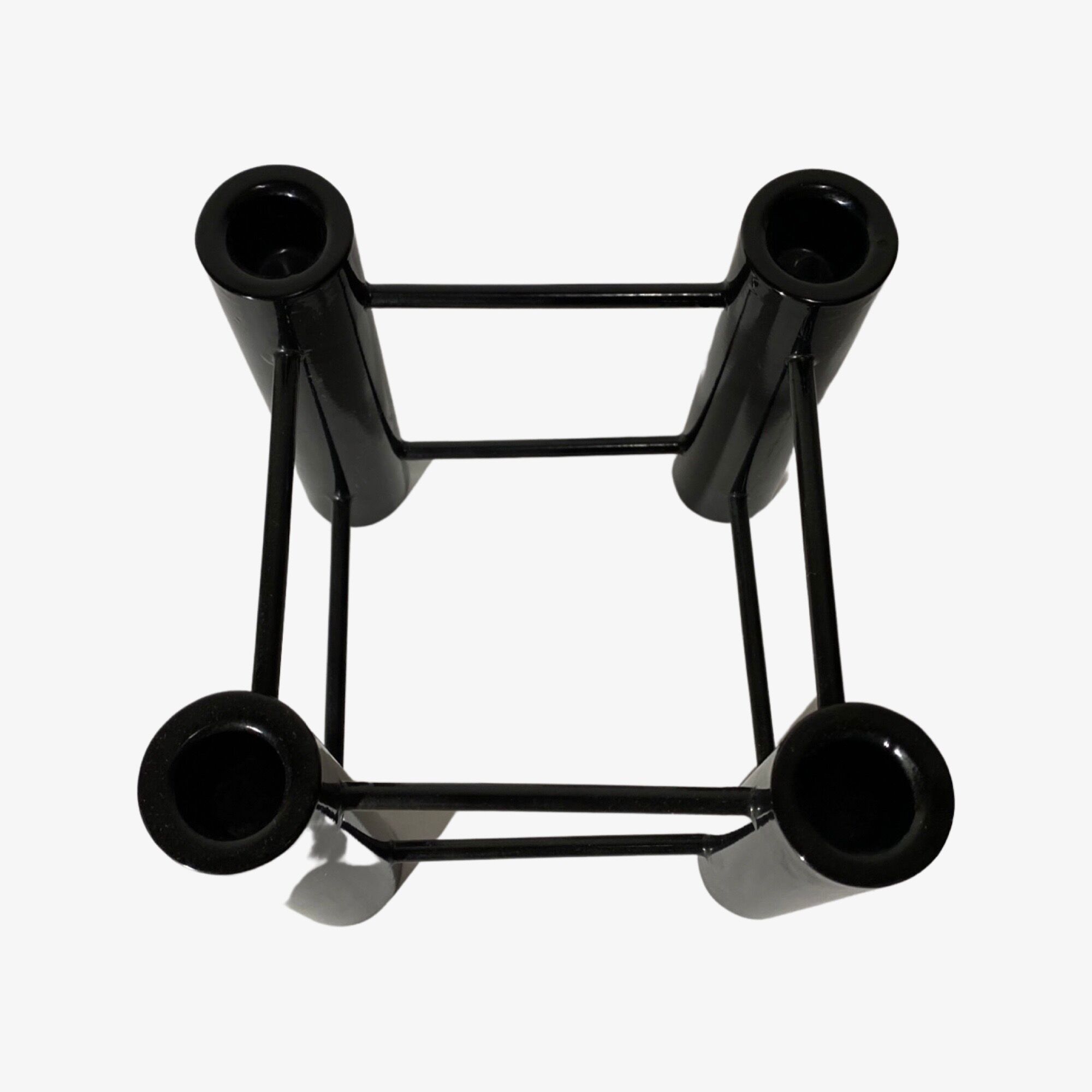 Black vintage candlestick holder from scandinavia | mid-century candleholder for high candles