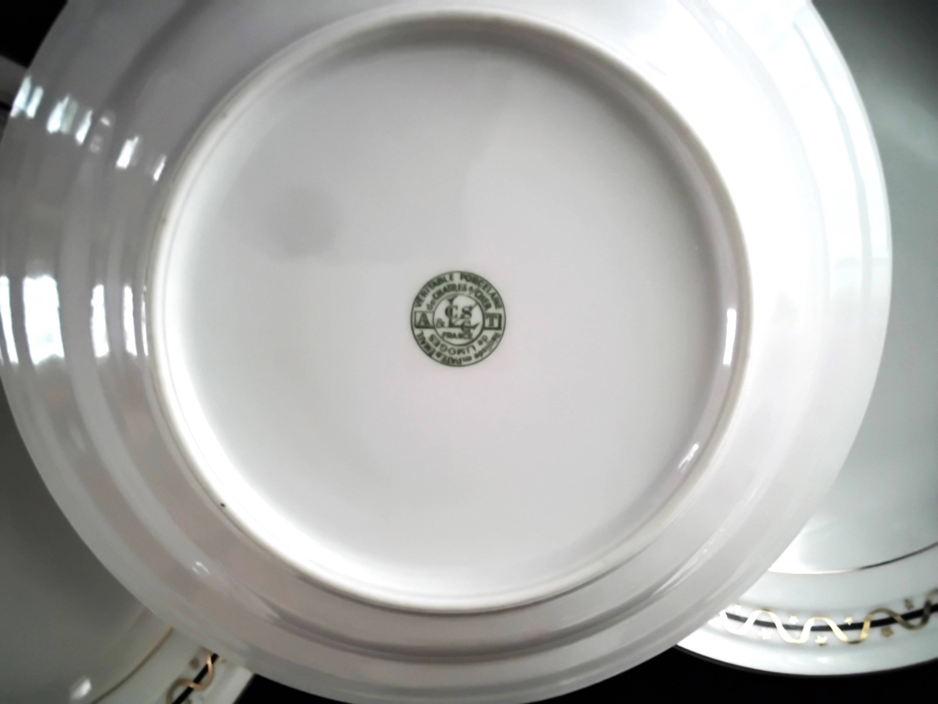 6 deep plates in porcelain from Chartres sur Cher, Limoges clay.