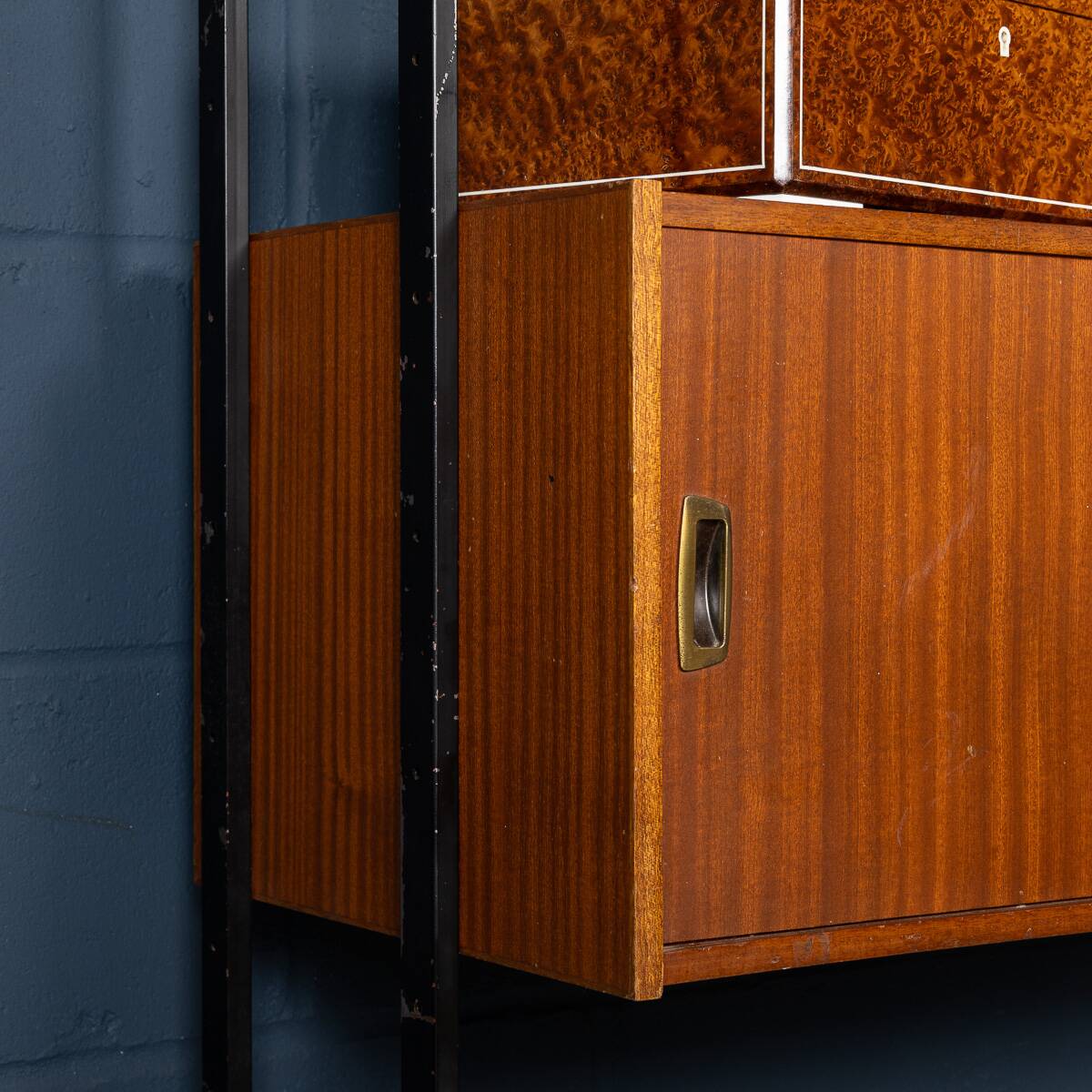 Vintage 20thc italian modular teak wall cabinet c.1960