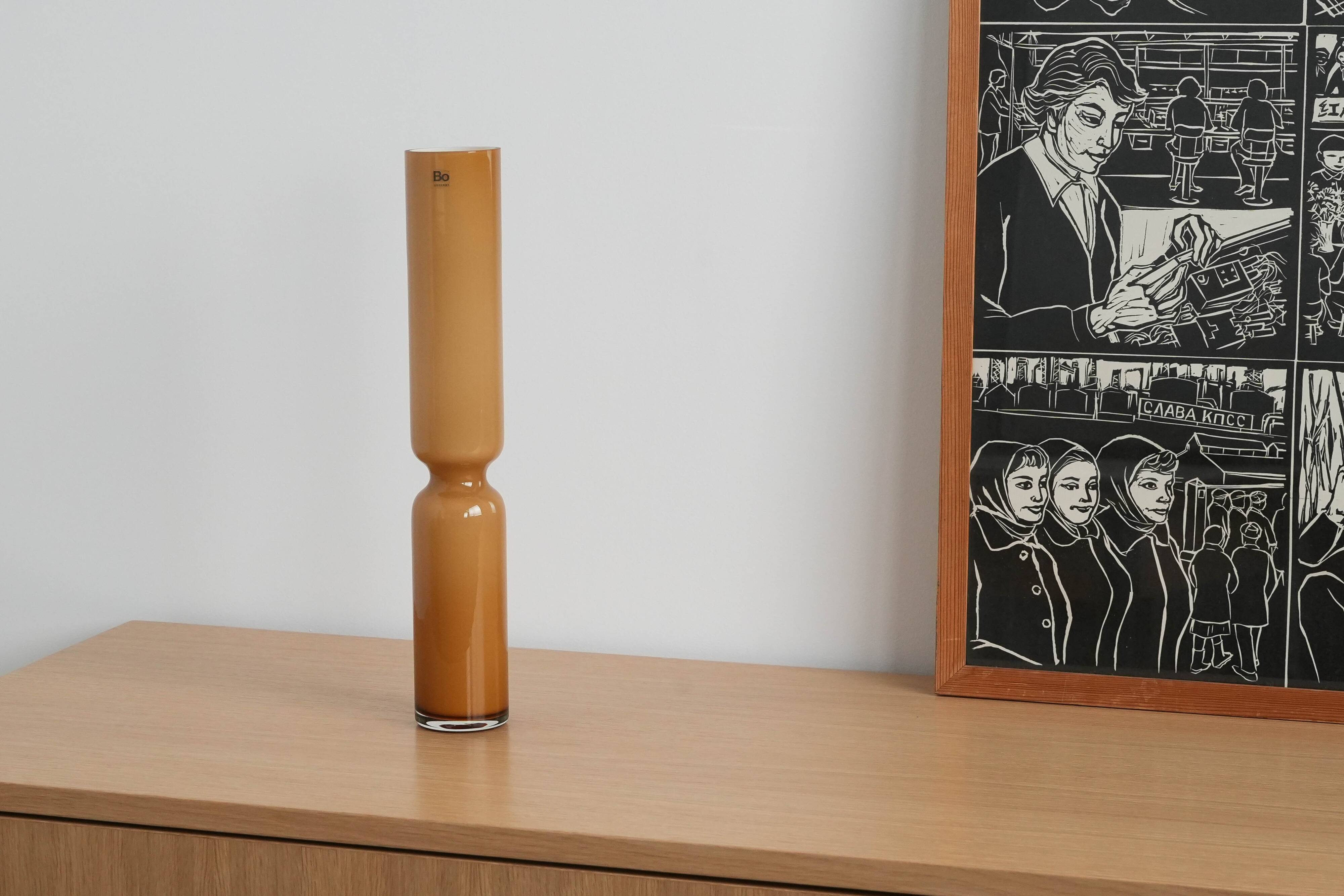 Glass vase, Danish design, 1980s, manufactured by BoConcept