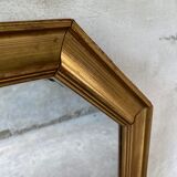 Octagonal Wall Mirror with Vintage Molded Gilded Wood Frame