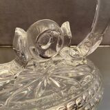 Pair of Val Saint Lambert crystal table end candlesticks