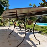 Artisanal wrought iron garden table