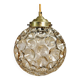 1970s Vintage English Dimpled Amber / Topaz Gold Glass Pendant Lamp