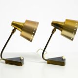 Two beautiful rare Mid Century Modern brass table lamps