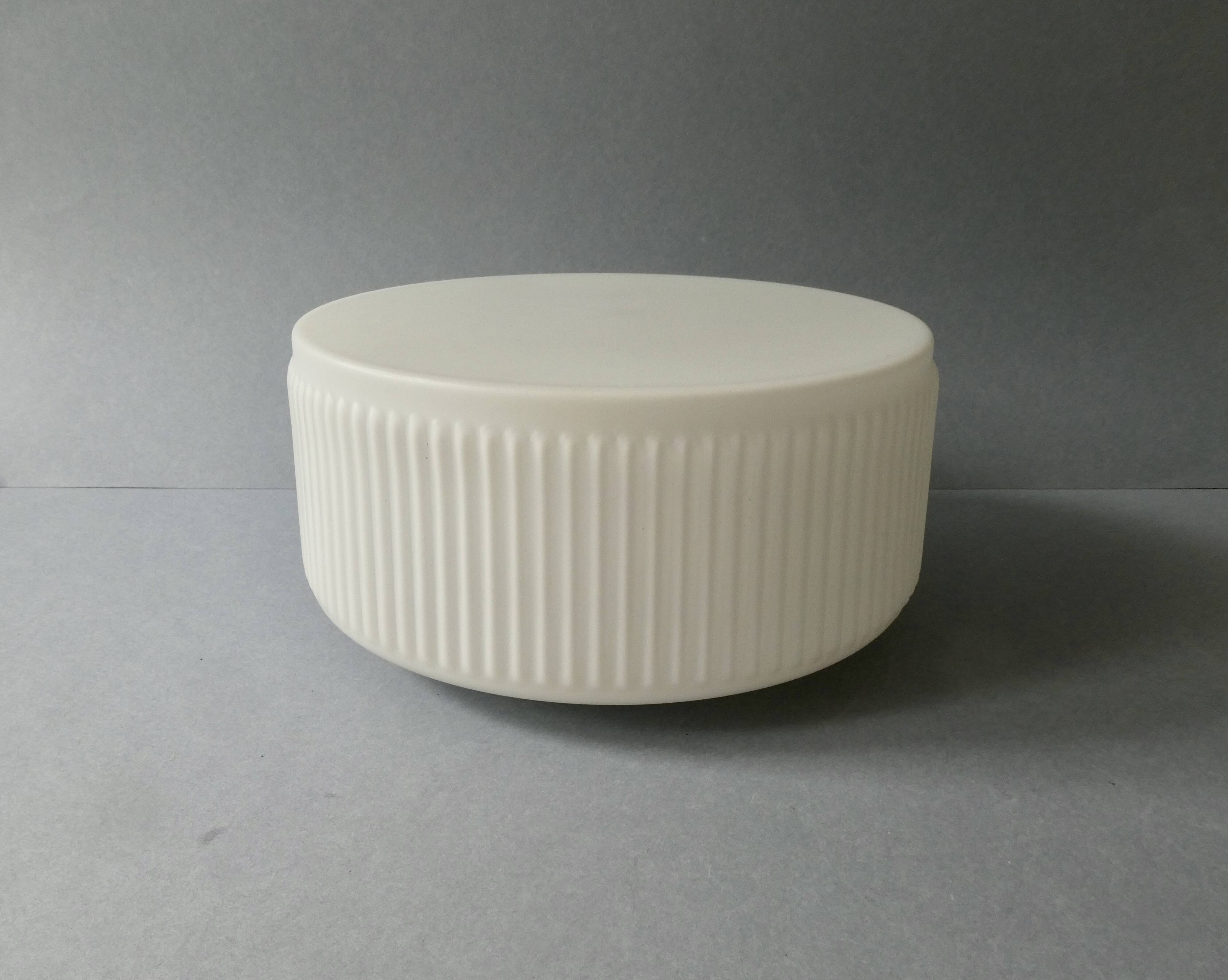 Wall or ceiling light in metal and matt white glass, 1950s