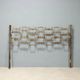 Vintage headboard for double bed in brass, geometric design, Italy, 1960s.