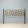 Vintage headboard for double bed in brass, geometric design, Italy, 1960s.