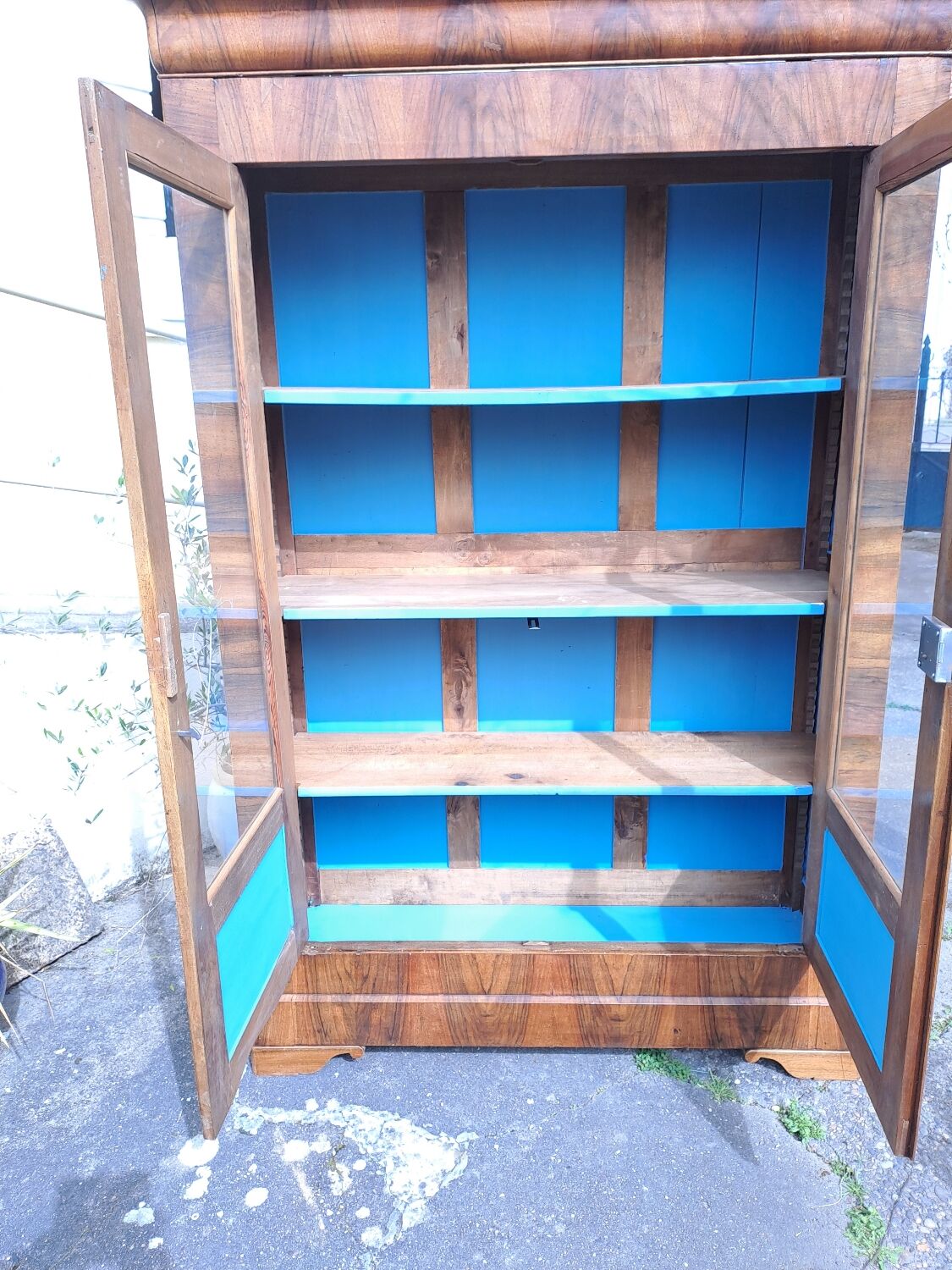 Louis Philippe blond walnut bookcase